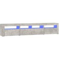 Berkfield Home TV Cabinet with LED Lights Concrete Grey 210x35x40 cm | Size: 210 x 35 x 40 cm