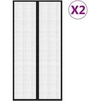 Berkfield Home Insect Door Curtains 2 pcs with Magnet Blocks Black 220x100 cm