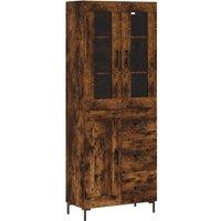 Berkfield Home Highboard Smoked Oak 69.5x34x180 cm Engineered Wood in Brown