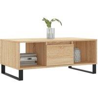 Berkfield Home Modern Coffee Table Sonoma Oak 90x50x36.5 cm Engineered Wood in Light Tan