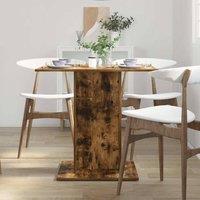 Berkfield Home Durable Dining Table Smoked Oak 80x80x75 cm Engineered Wood in Brown | Size: 80 x 80 x 75 cm