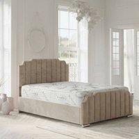 Stratus Interiors Supreme Bed Panelled Head Footboard - Gas Lift Ottoman Storage - Cream | Size: Double