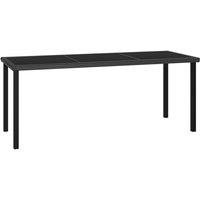 Berkfield Home Garden Dining Table Black 180x70x73 cm Poly Rattan | Size: 180 x 70 x 73 cm