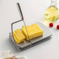 VOGREX Stainless Steel Cheese Slicer, Multipurpose Cutter for Block Cheese in Silver