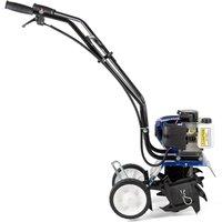 Nordara Petrol Rotavator Tiller 52cc Mini Soil Cultivator Allotment Tool in Blue