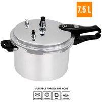 Nordara 7.5L Aluminium Pressure Cooker Dual Handle Kitchen Cookware in Silver