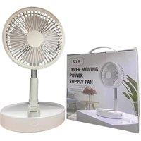 Nordara Portable Standing Fan Folding Pedestal Remote USB Rechargeable 4-Speed in White