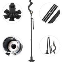 Havendro Walking Stick Folding Elder Posture Straight Cane Adjustable in Black