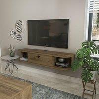 Decorotika Ibarra Floating Wall Mounted TV Cabinet TV Stand TV Unit in Light Brown