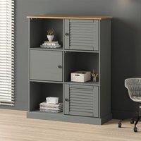 Berkfield Home Bookcase VIGO Grey 90x35x114.5 cm Solid Wood Pine