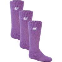 Heat Holders Men's 3 Pairs Childrens Ultimate Warm 2.3 TOG Winter Thermal Socks in Purple | Size: 9-1.5
