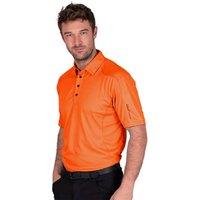 Island Green Men's Top Stitch Golf Polo Shirt in Burnt Orange | Size: Small