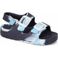 Spot On Men's Double Buckle Adjustable Strap Sandals in Dark Blue | Size: 7