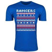 Rangers FC Men's Mens Christmas T-Shirt in Blue | Size: 2XL
