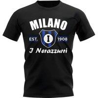 Inter Milan Men's Mens Established Football T-Shirt in Black | Size: Large