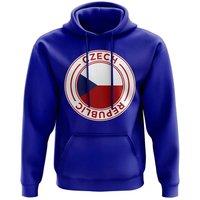Czech Republic Men's Mens Football Badge Hoodie Royal in Blue | Size: 2XL