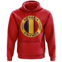 Romania Men's Mens Football Badge Hoodie in Red | Size: Medium