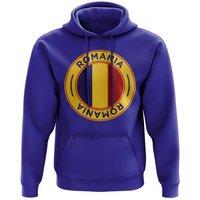 Romania Men's Mens Football Badge Hoodie Royal in Blue | Size: Medium