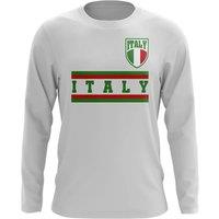 Italy Men's Mens Core Football Country Long Sleeve T-Shirt in White | Size: Large
