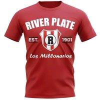 River Plate Men's Mens Established Football T-Shirt in Red | Size: 2XL
