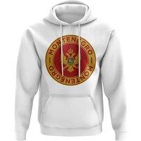 Montenegro Men's Mens Football Badge Hoodie in White | Size: Large