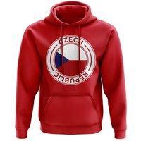 Czech Republic Men's Mens Football Badge Hoodie in Red | Size: XL