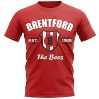 Brentford Men's Mens Established Football T-Shirt in Red | Size: Medium