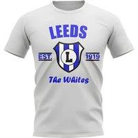 Leeds United FC Men's Mens Established Football T-Shirt in White | Size: Medium