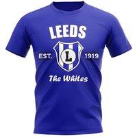 Leeds United FC Men's Mens Established Football T-Shirt in Blue | Size: XL