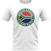 South Africa Men's Mens Football Badge T-Shirt in White | Size: 2XL