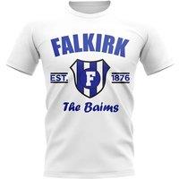 Falkirk Men's Mens Established Football T-Shirt White in Blue | Size: 2XL