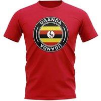 Uganda Men's Mens Football Badge T-Shirt in Red | Size: Large