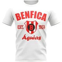 SL Benfica Men's Mens Established Football T-Shirt White in Blue | Size: Medium