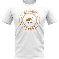 Cyprus Men's Personalised Football Badge T-Shirt in White | Size: Medium