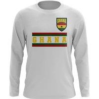 Ghana Men's Mens Core Football Country Long Sleeve T-Shirt in White | Size: Small