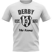 Derby County Men's Mens Established Football T-Shirt in White | Size: XL