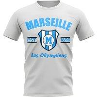 Marseille Men's Mens Established Football T-Shirt in White | Size: Large