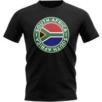 South Africa Men's Mens Football Badge T-Shirt in Black | Size: Small