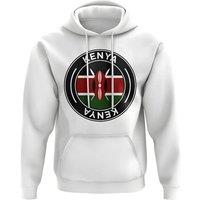 Kenya Men's Mens Football Badge Hoodie in White | Size: 2XL