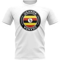 Uganda Men's Mens Football Badge T-Shirt in White | Size: Medium