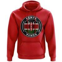 Kenya Men's Mens Football Badge Hoodie in Red | Size: Medium