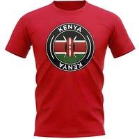 Kenya Men's Mens Football Badge T-Shirt in Red | Size: Large