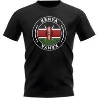Kenya Men's Mens Football Badge T-Shirt in Black | Size: Small