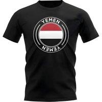 Yemen Men's Mens Football Badge T-Shirt in Black | Size: Medium