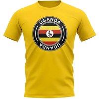 Uganda Men's Mens Football Badge T-Shirt in Yellow | Size: Large