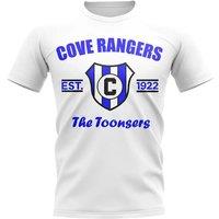 Rangers FC Men's Mens Cove Established Football T-Shirt White in Blue | Size: Medium
