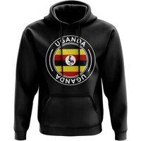 Uganda Men's Mens Football Badge Hoodie in Black | Size: 2XL