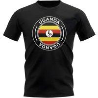 Uganda Men's Mens Football Badge T-Shirt in Black | Size: 2XL