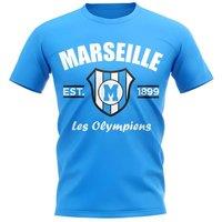 Marseille Men's Mens Established Football T-Shirt Sky in Light Blue | Size: 2XL