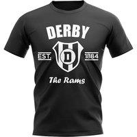 Derby County Men's Mens Established Football T-Shirt in Black | Size: 2XL
